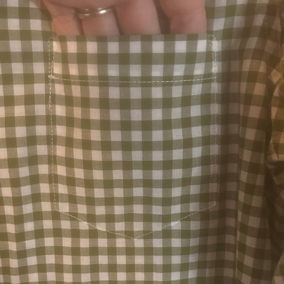 J. Crew Olive Checkered Women’s Shirt size Large - Picture 5 of 7